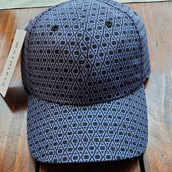 Athleta Blue Geometric Snapback Cap Hat OS NWT - Picture 1 of 5